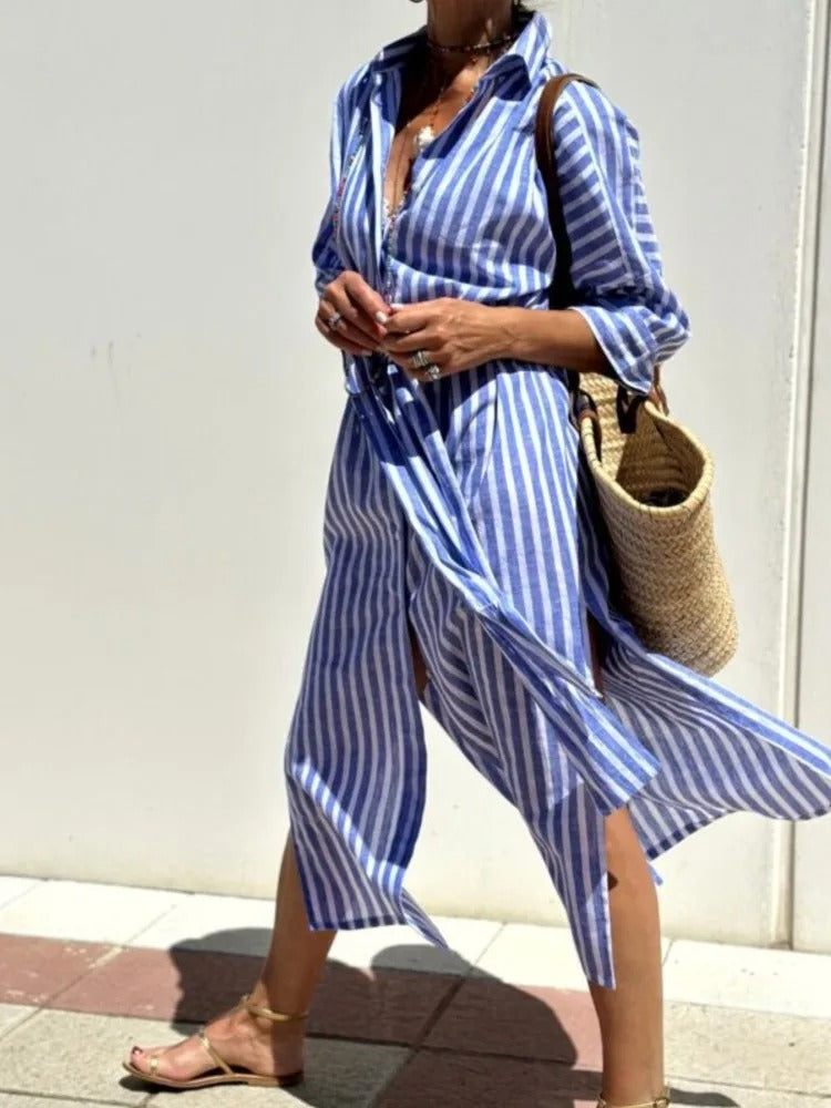 Vestido ligero a rayas con estilo