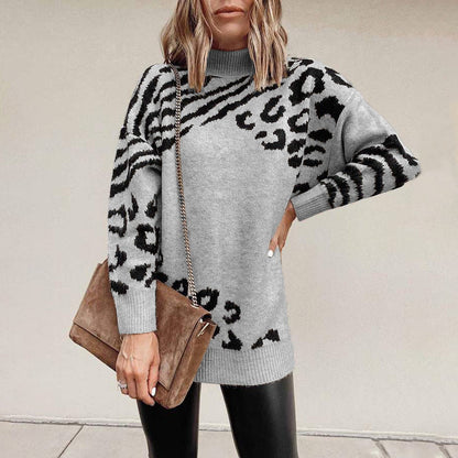 Jersey de leopardo con cuello alto