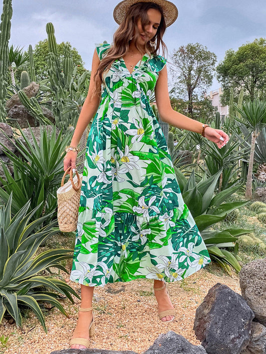 Vestido casual cintura estampado
