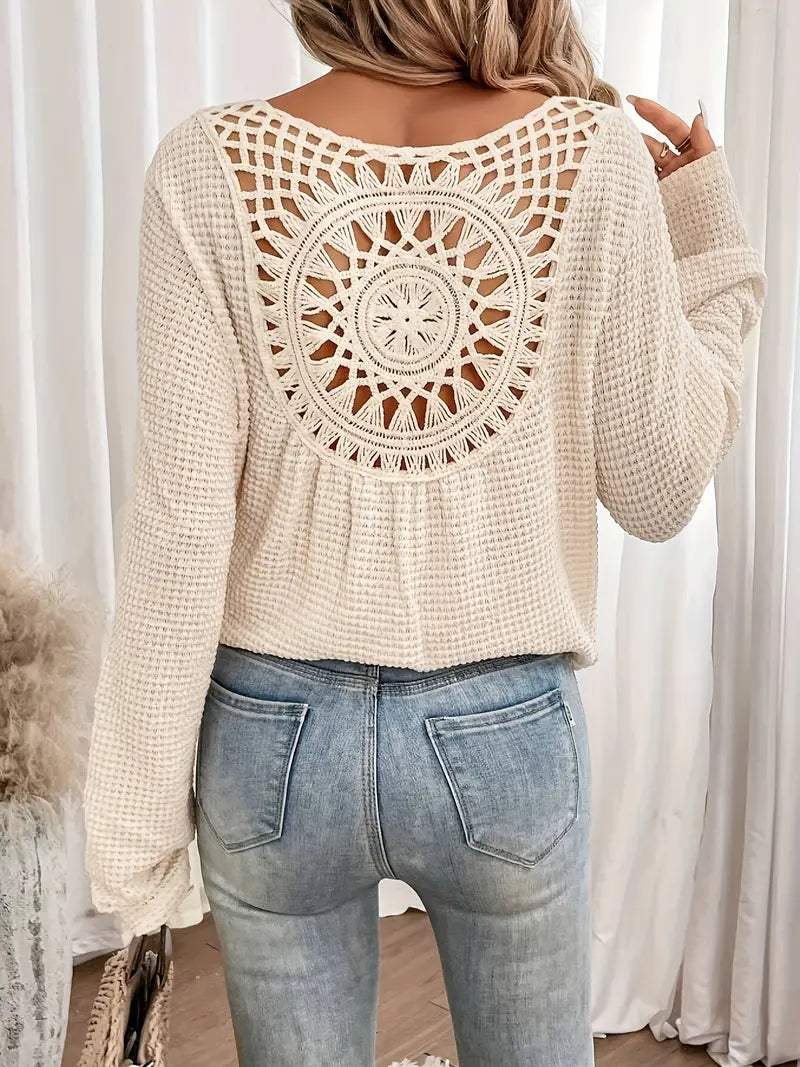 Jersey de punto para mujer con cuello en V