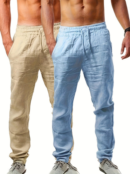 2 pantalones lisos de hombre