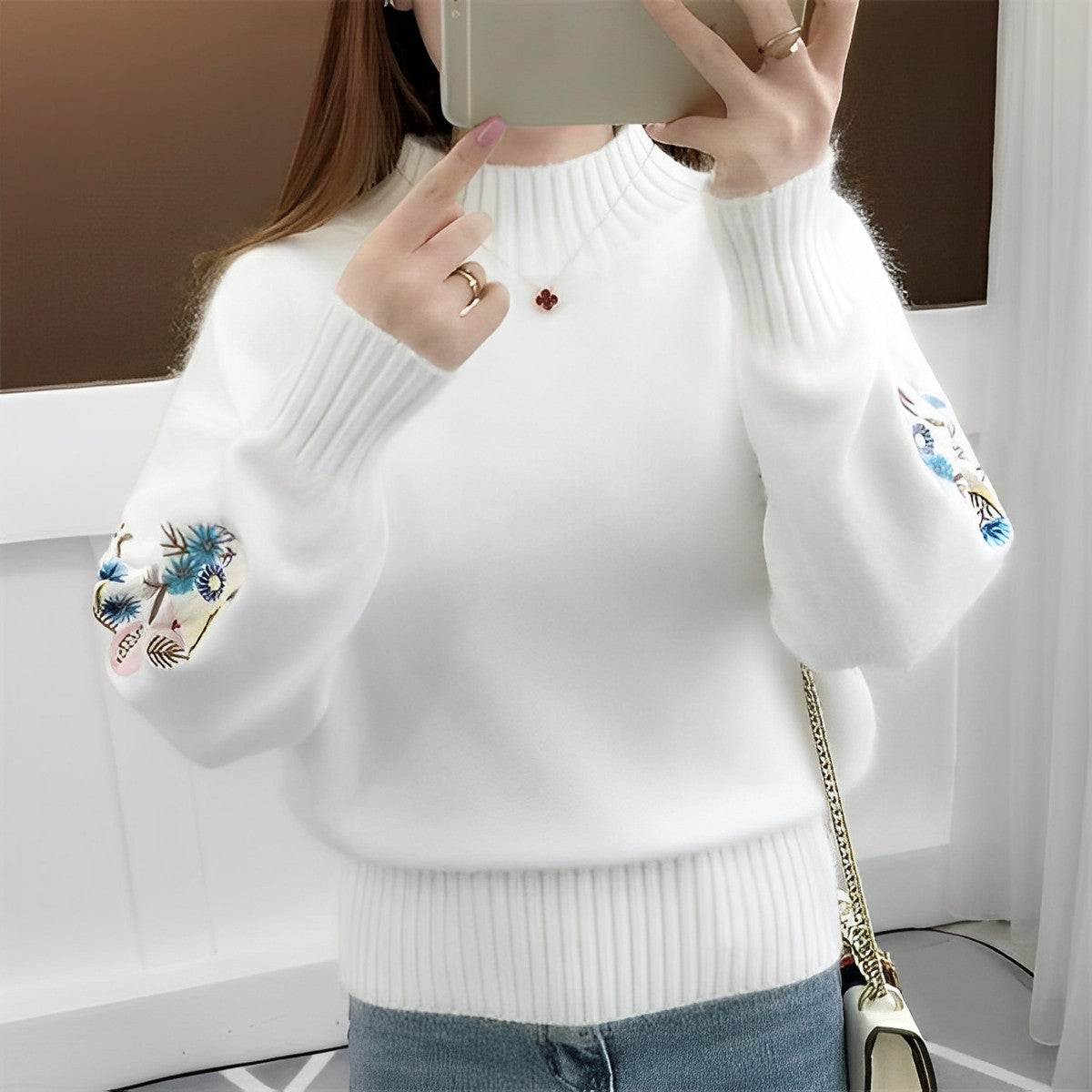 Pyra Sweater | Jersey de punto con bordado floral