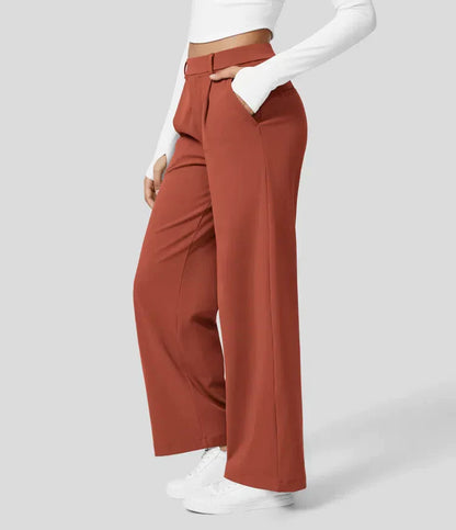 Grace - Pantalones rectos elásticos de talle alto para mujer