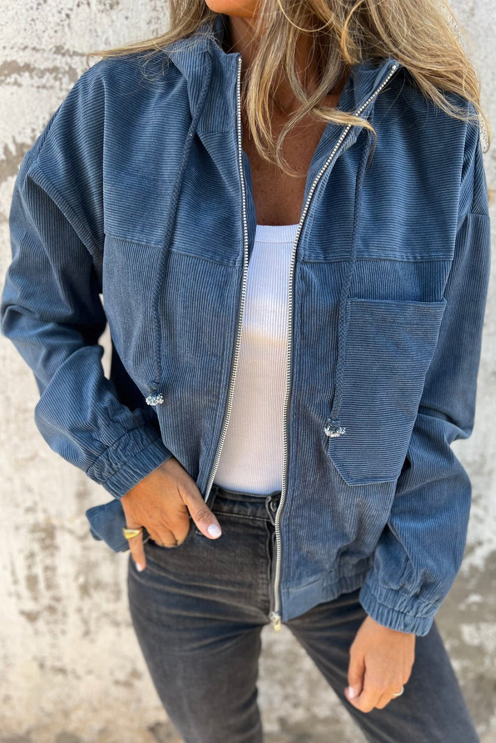 Chaqueta Xariel | Chaqueta casual de pana con capucha