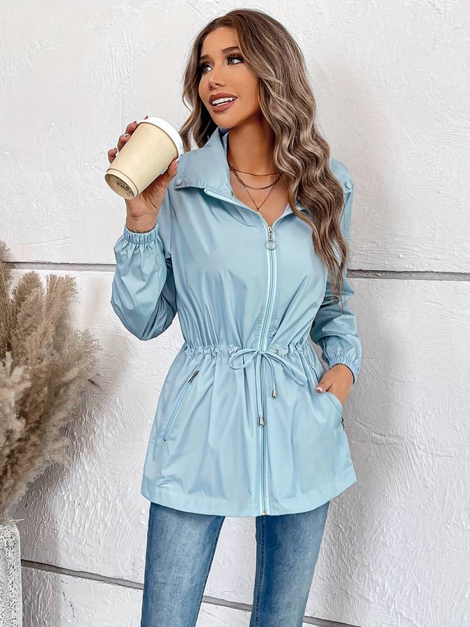 Chaqueta casual con cremallera para mujer