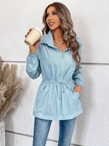 Chaqueta casual con cremallera para mujer