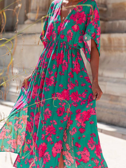 Vestido maxi verde mar
