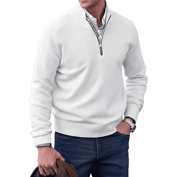 Elegante jersey con cremallera y diseño refinado