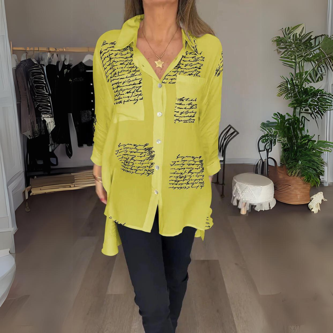 Camisa con estampado de letras para mujer