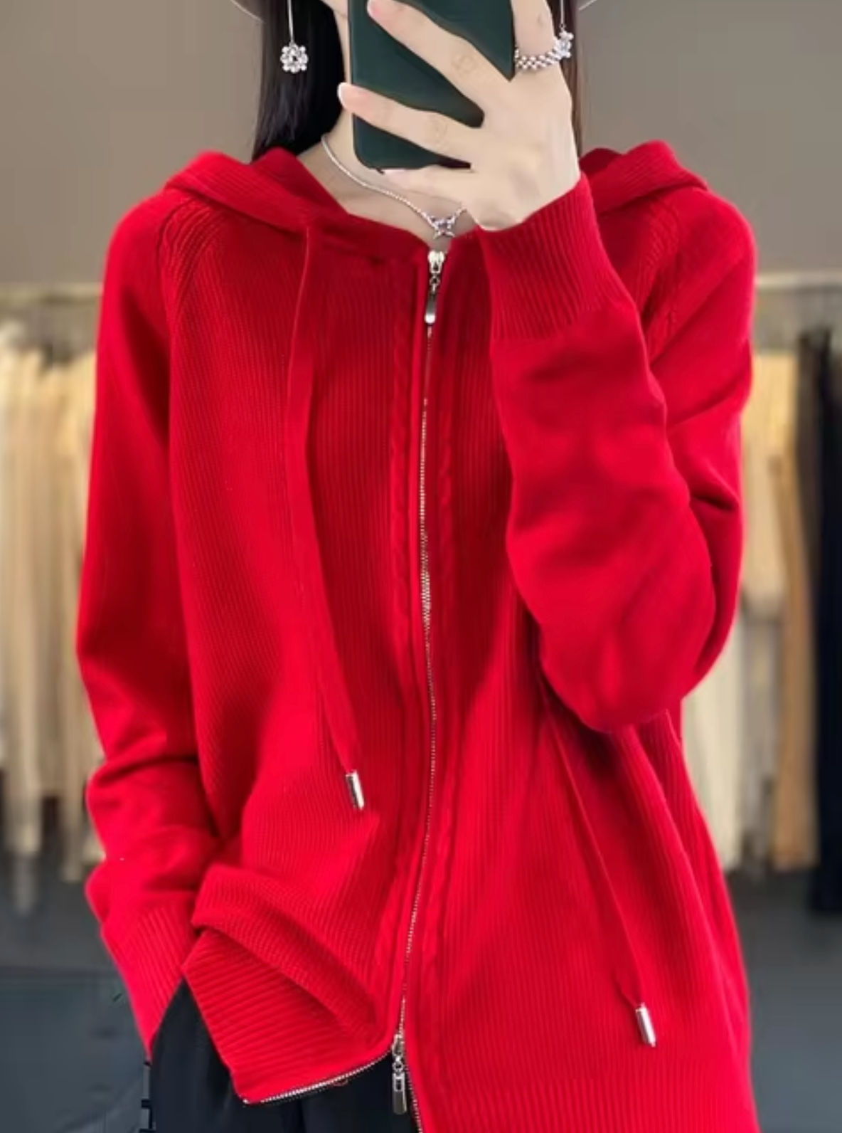 | Chaqueta de punto con capucha