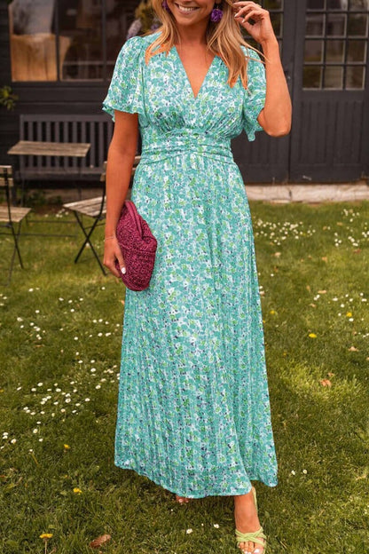 Elegante vestido largo con escote en V para mujer fiesta verano
