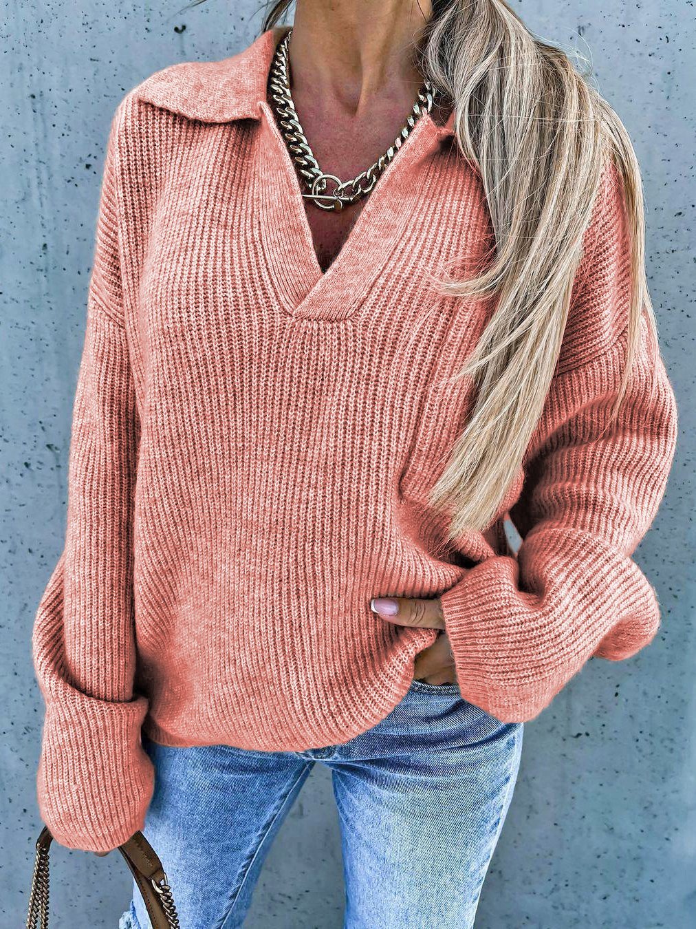 Rosa | Moderno jersey oversize con bolsillos para mujer