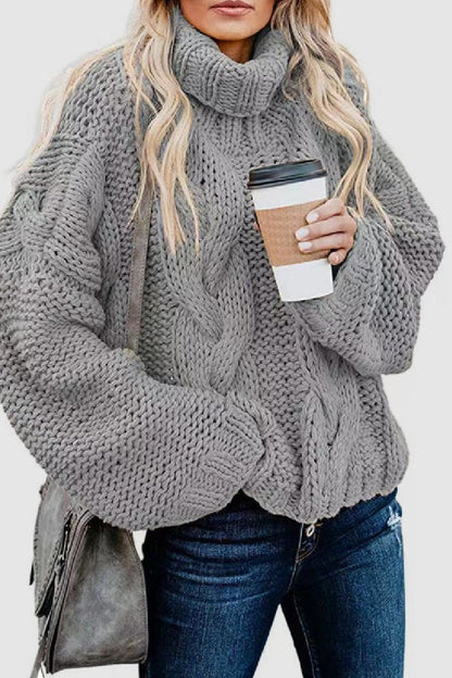Elegante jersey de punto con cuello alto