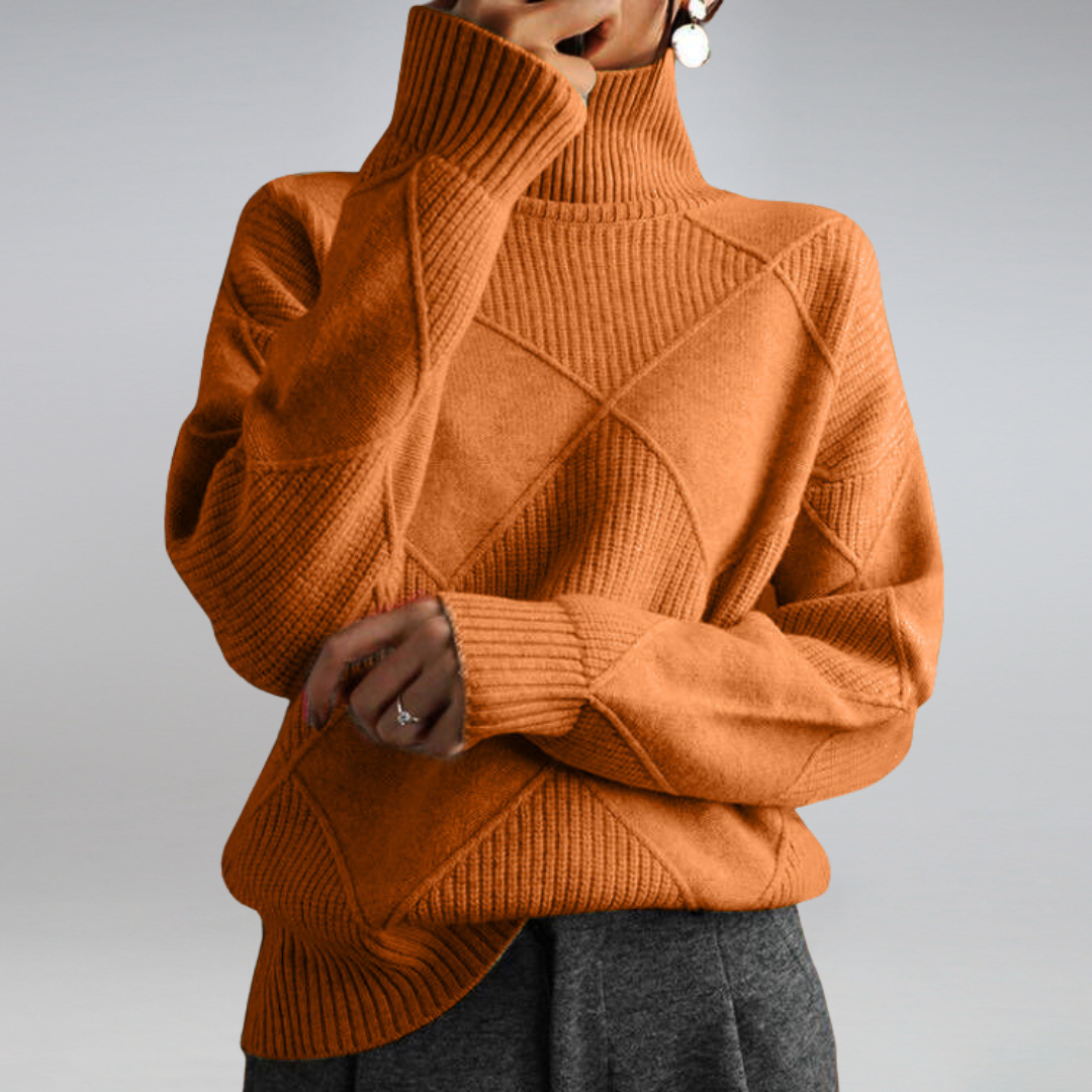 Elegante jersey de cuello alto para mujer