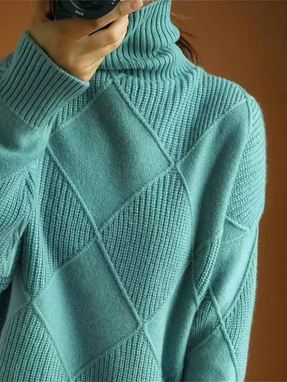 Elegante jersey de invierno con escote grueso