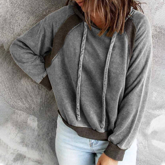 Sudadera informal con capucha y manga larga