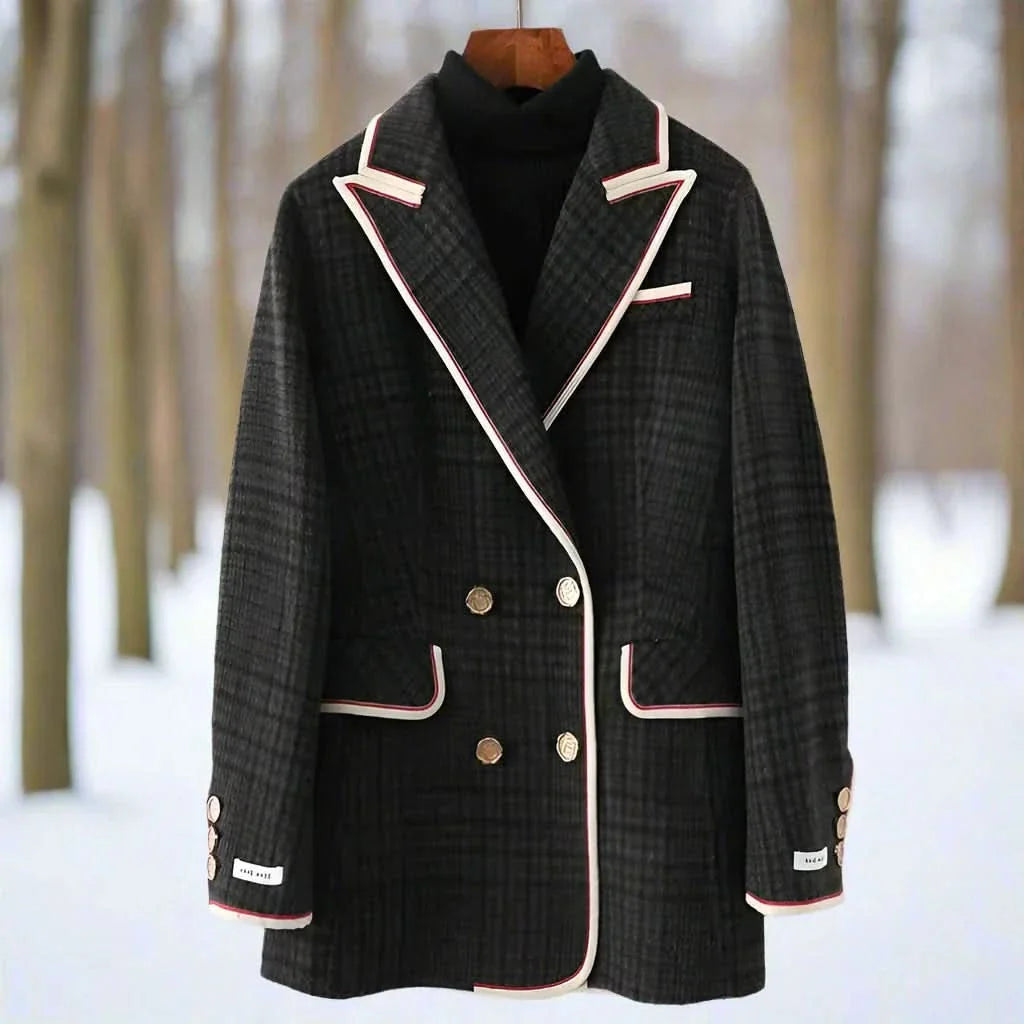 Elegante, atemporal y acogedor abrigo de cuadros para mujer