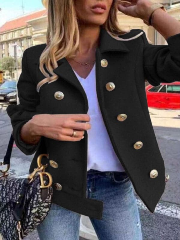 Jenny - Chaqueta corta de diseño con botones dorados