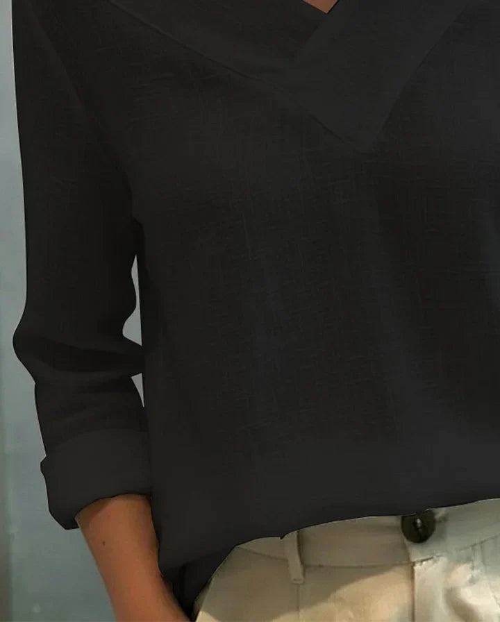 Damska Bluzka Z Wycięciem V-Neck