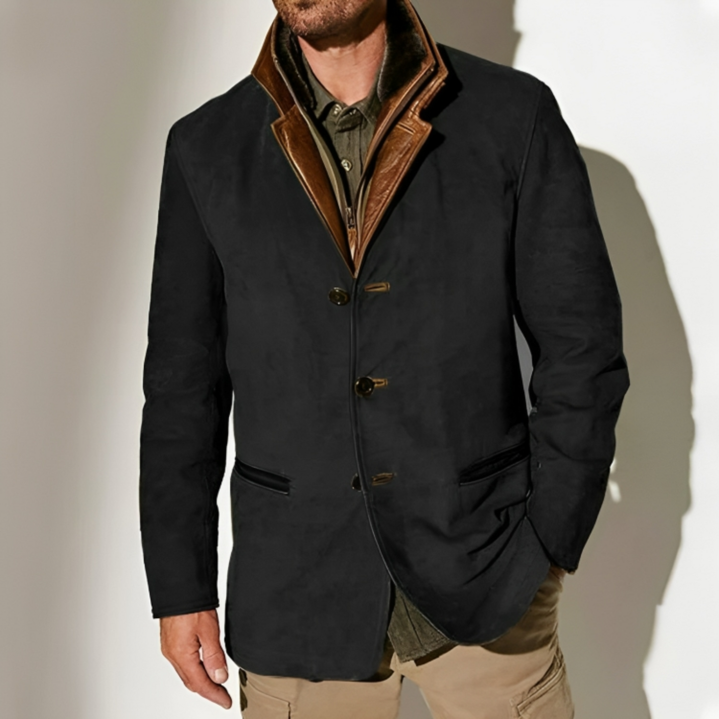 Ronnie - Chaqueta - Elegante - De moda - Ideal para otoño / invierno para hombre