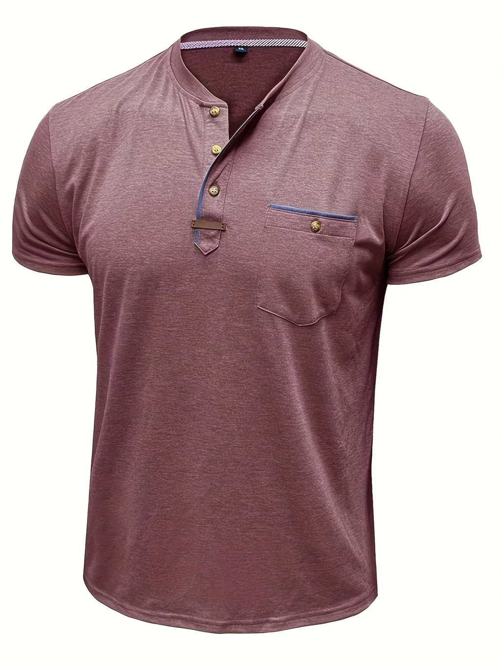 Męska Koszulka Henley Guzikami