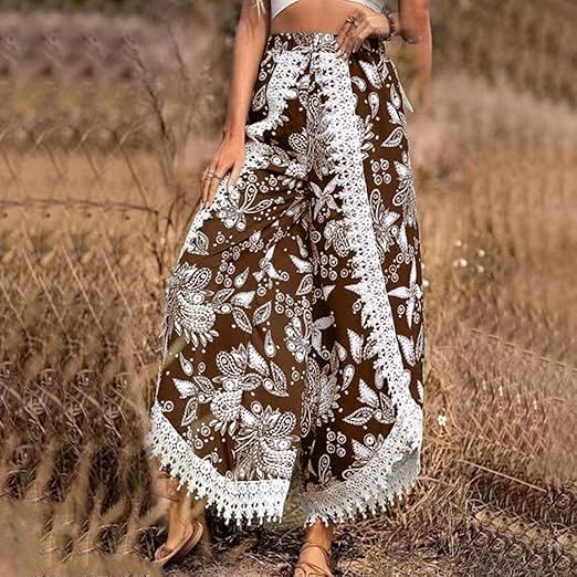 Elegantes pantalones de encaje