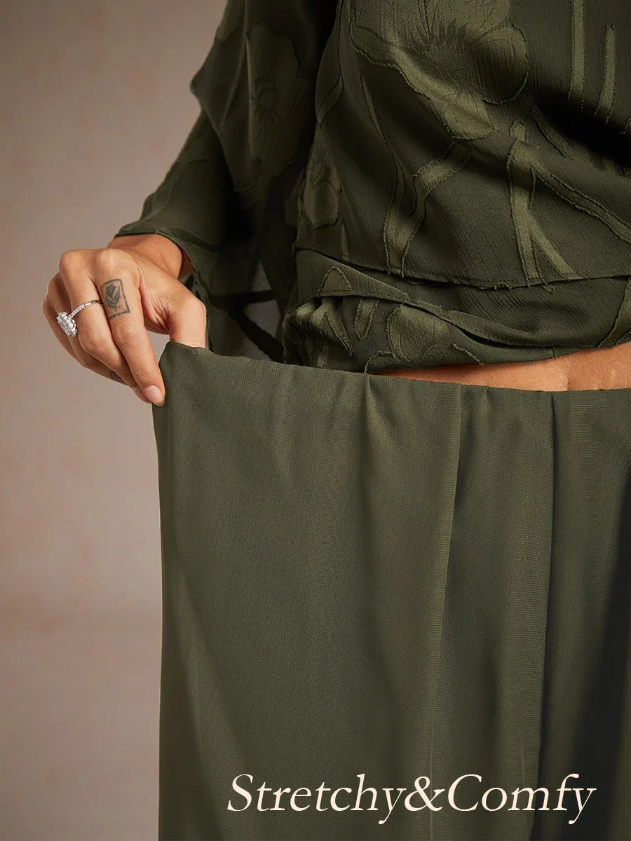 Silvéra Flow – Eleganckie spodnie z szyfonu z rozcięciem