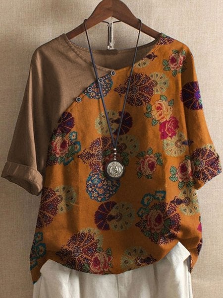 Vanessa | Camisa Manga Corta Estampado Floral Estilo Boho