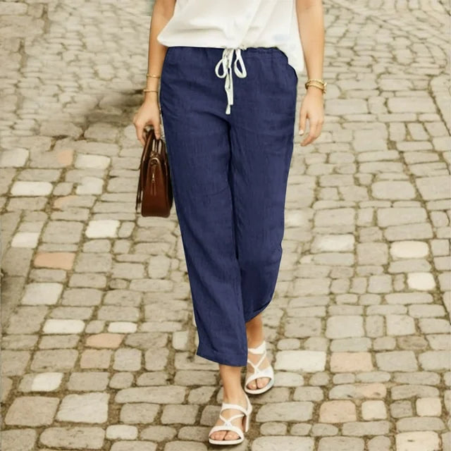 Pantalones con cordón de algodón