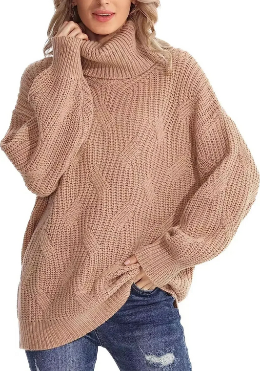 Angelique Sweater | Jersey de cuello alto de punto por cable para mujer