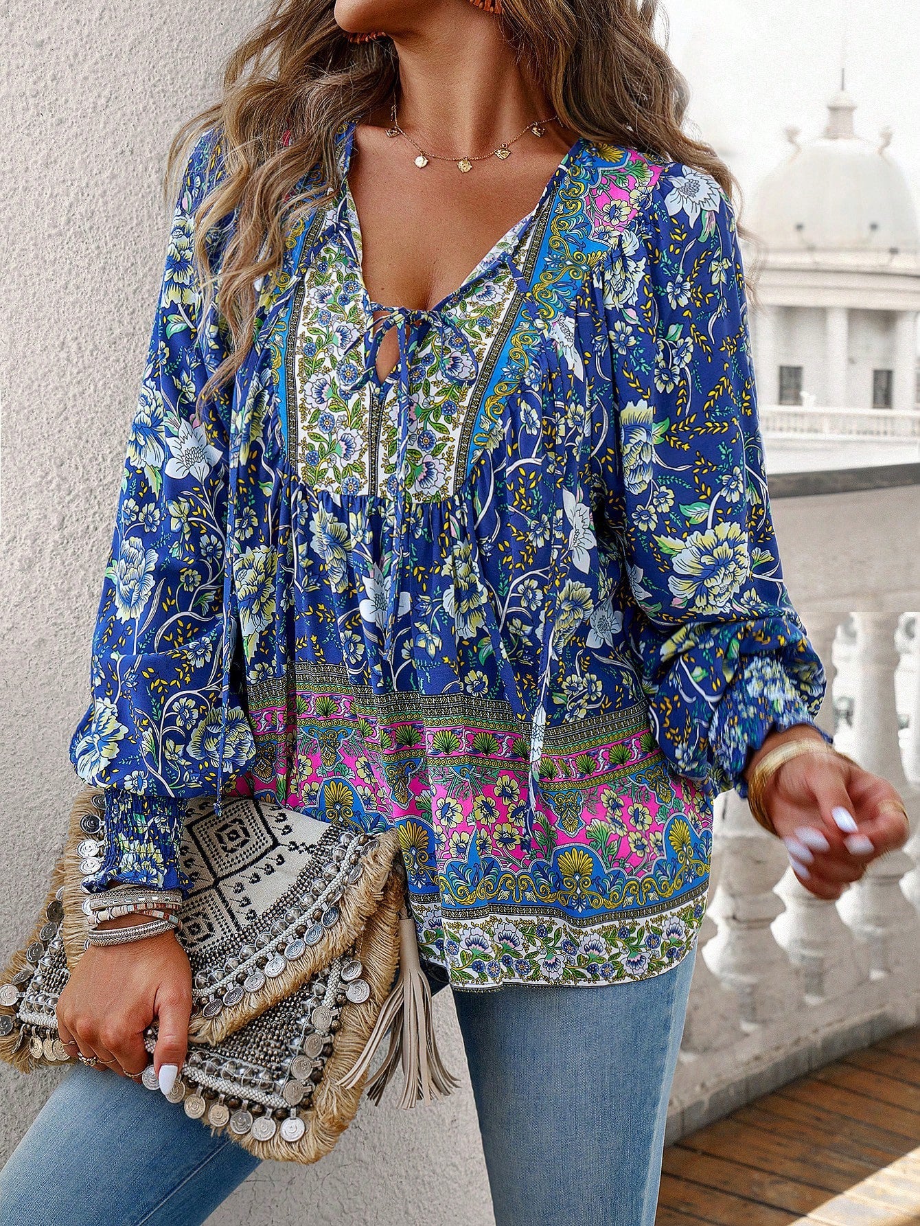 Blusa floral boho Elara