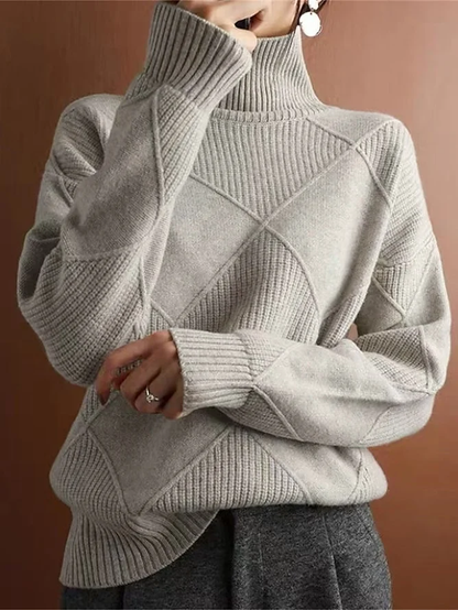 Elegante jersey de invierno con escote grueso
