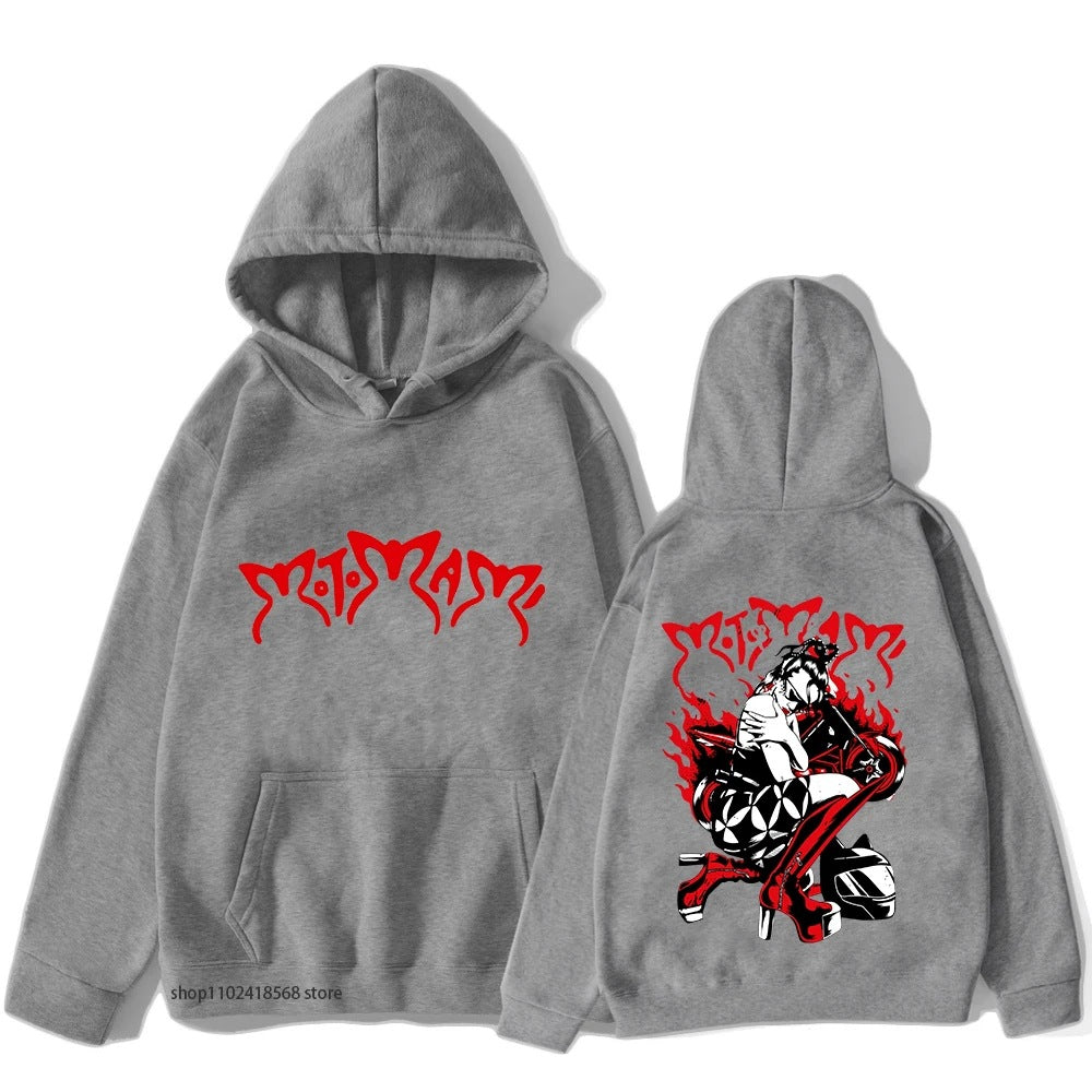 Heidi Mode | Motomami Rosalia Sudadera con capucha gráfica negra