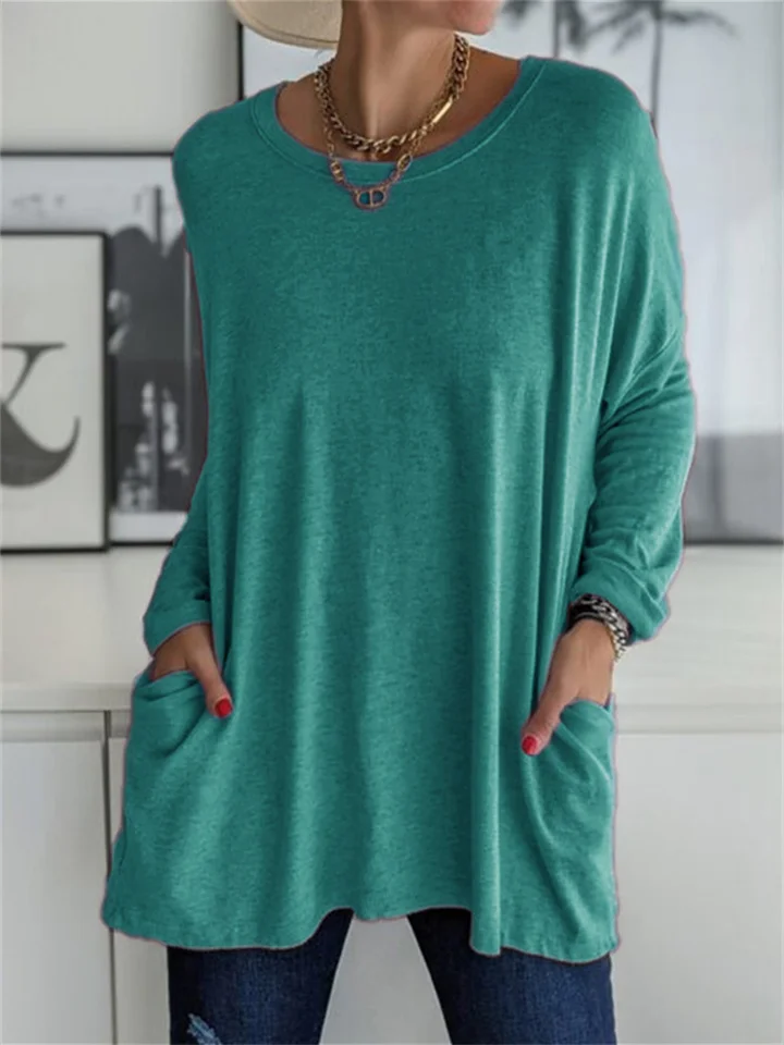 Blusa holgada con bolsillo para looks de diario