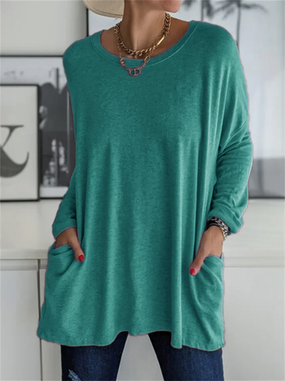 Blusa holgada con bolsillo para looks de diario