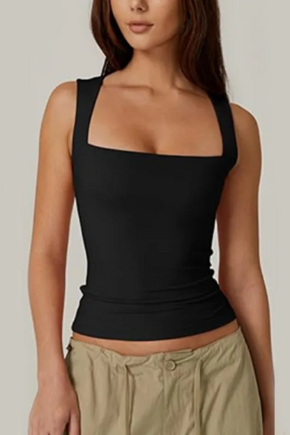 Camiseta de tirantes de cuello cuadrado para mujer
