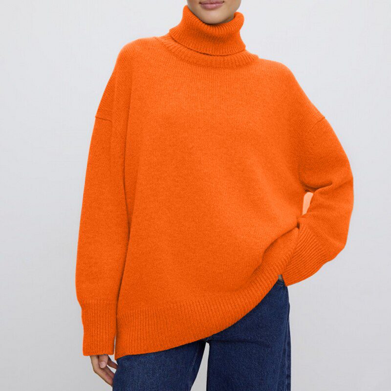 Elegante jersey de punto con cuello alto