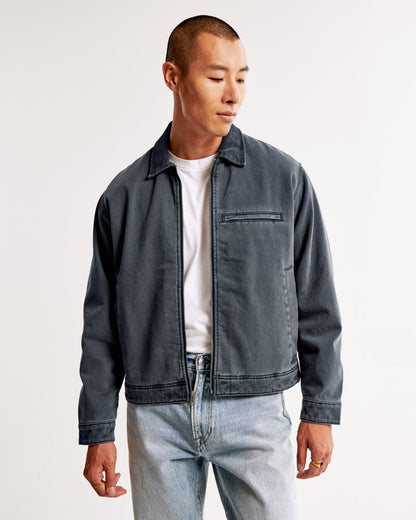 Chaqueta corta de trabajo con cremallera