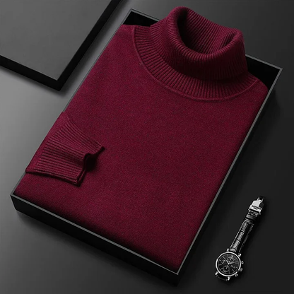 Moderno jersey de cuello alto entallado para el frío