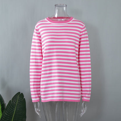 Elegante jersey de rayas para mujer, excelente opción para el día a día