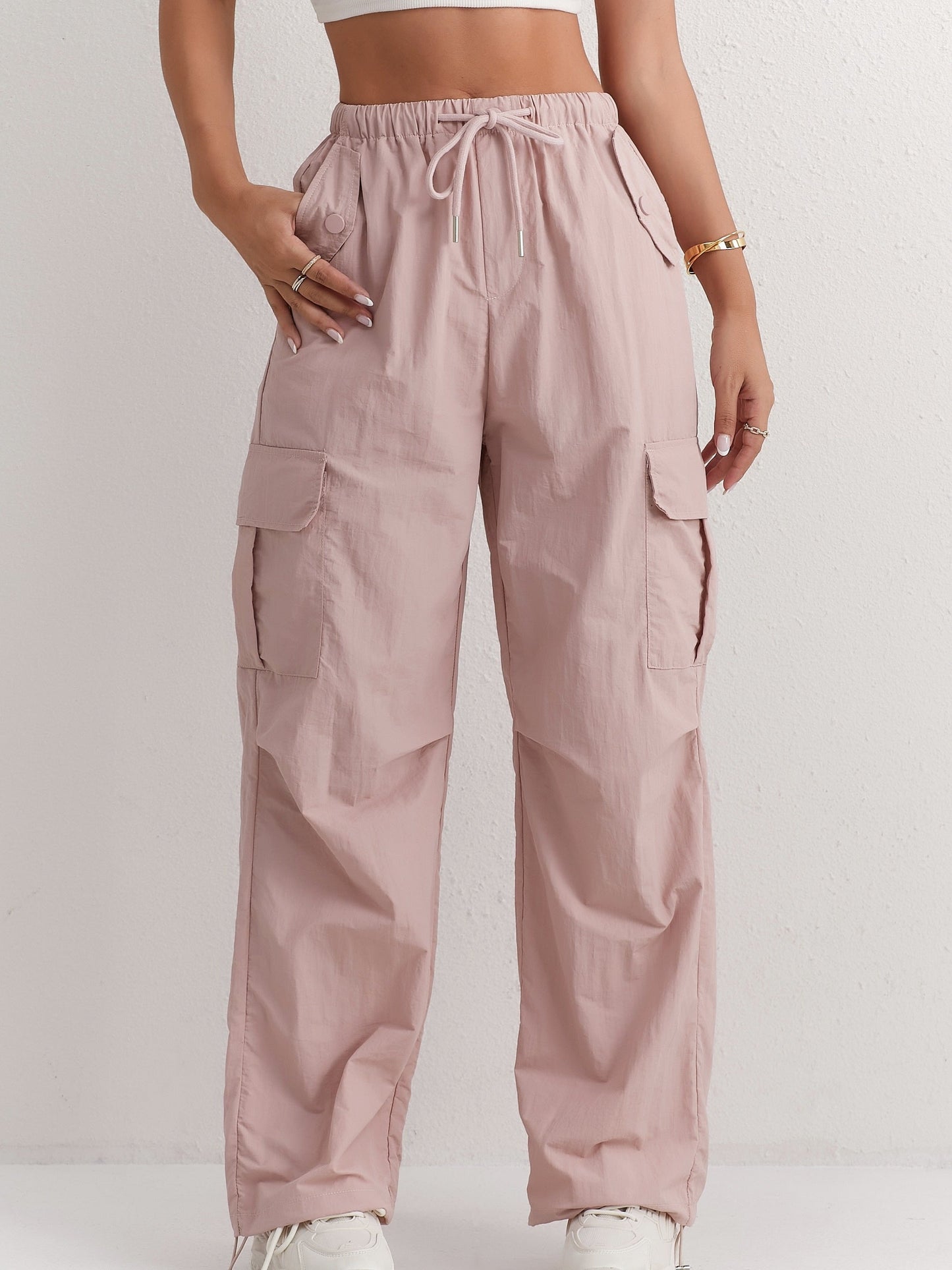 Solène - Elegantes y cómodos pantalones cargo rosa para mujer