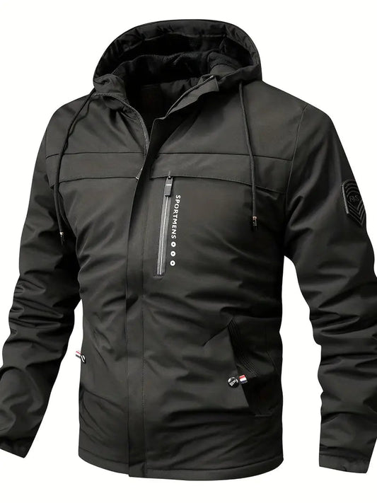 Chaqueta de invierno cálida con forro de piel y bolsillos para hombre | Ideal para el invierno