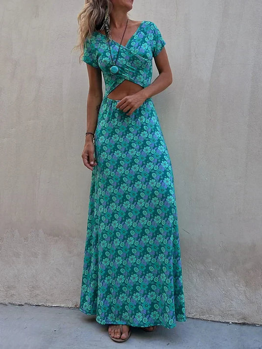 Vestido cruzado con estampado floral