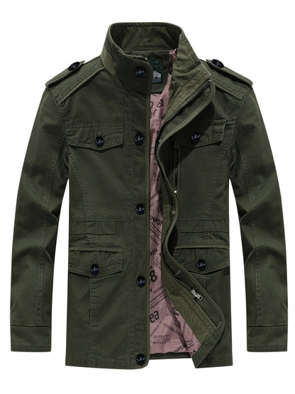 Chaqueta de invierno acolchada con cremallera para hombre | Ideal para actividades al aire libre