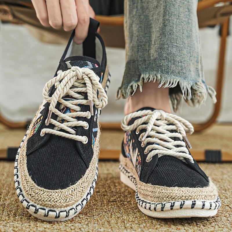 Damskie Tenisówki Espadryle W Wzór Geometryczny