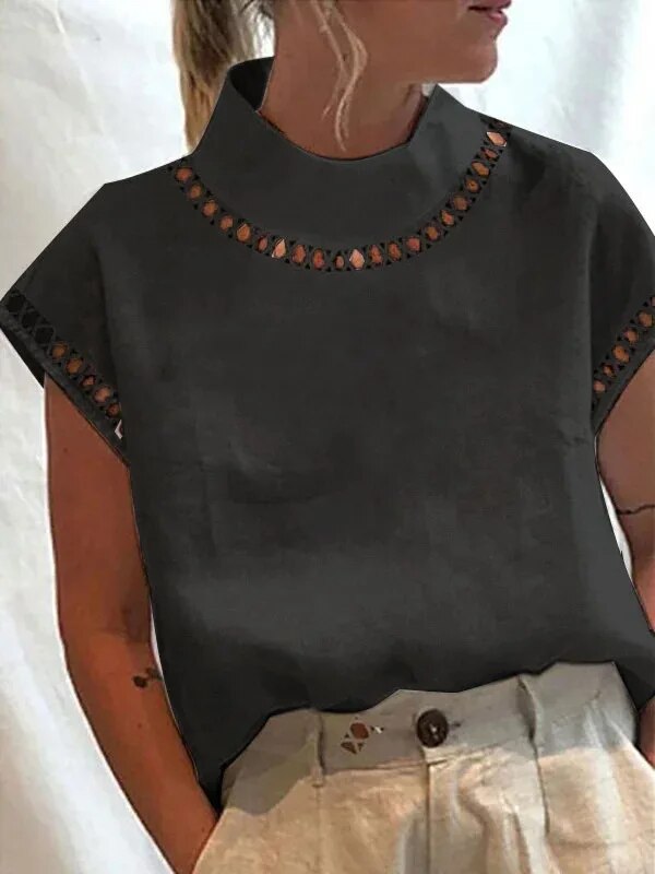 Marieky - Blusa casual vintage para mujer