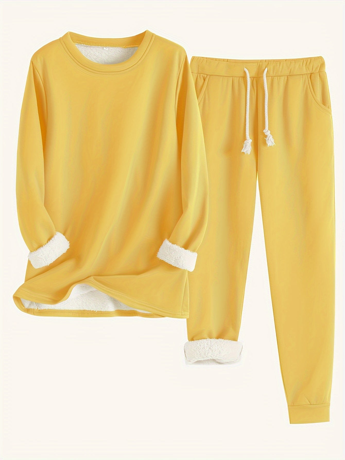 Ella | Conjunto de jersey térmico y pantalón de chándal de color sólido