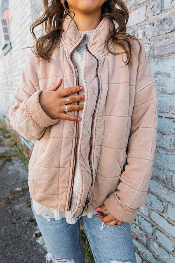 Chaqueta forrada con capuchinos para mujer
