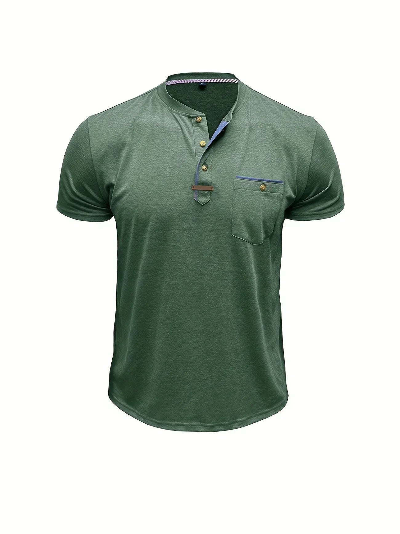 Męska Koszulka Henley Guzikami