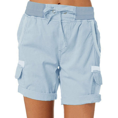 Pantalones cortos casual de cintura alta para mujer
